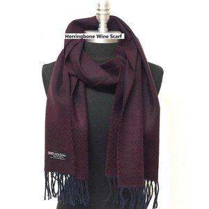 NEW Mens Tweed Wine WINTER 100% CASHMERE SCARF